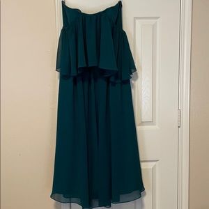 Revelry Abigail Midi Chiffon Dress in Jade